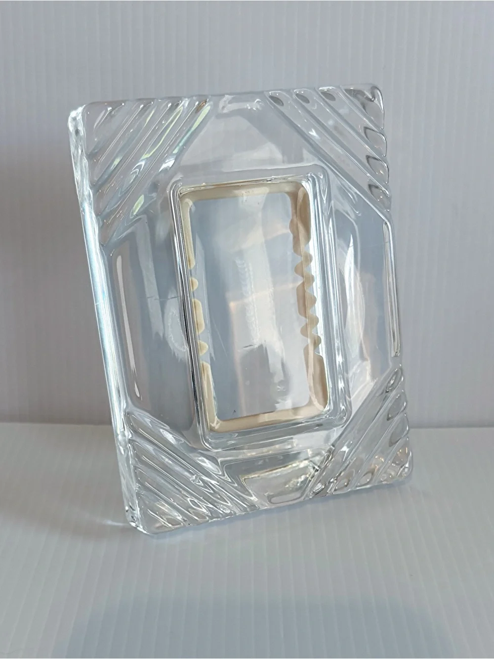 Vintage Clear Glass Decorative Picture Frame - Transparent Art Deco